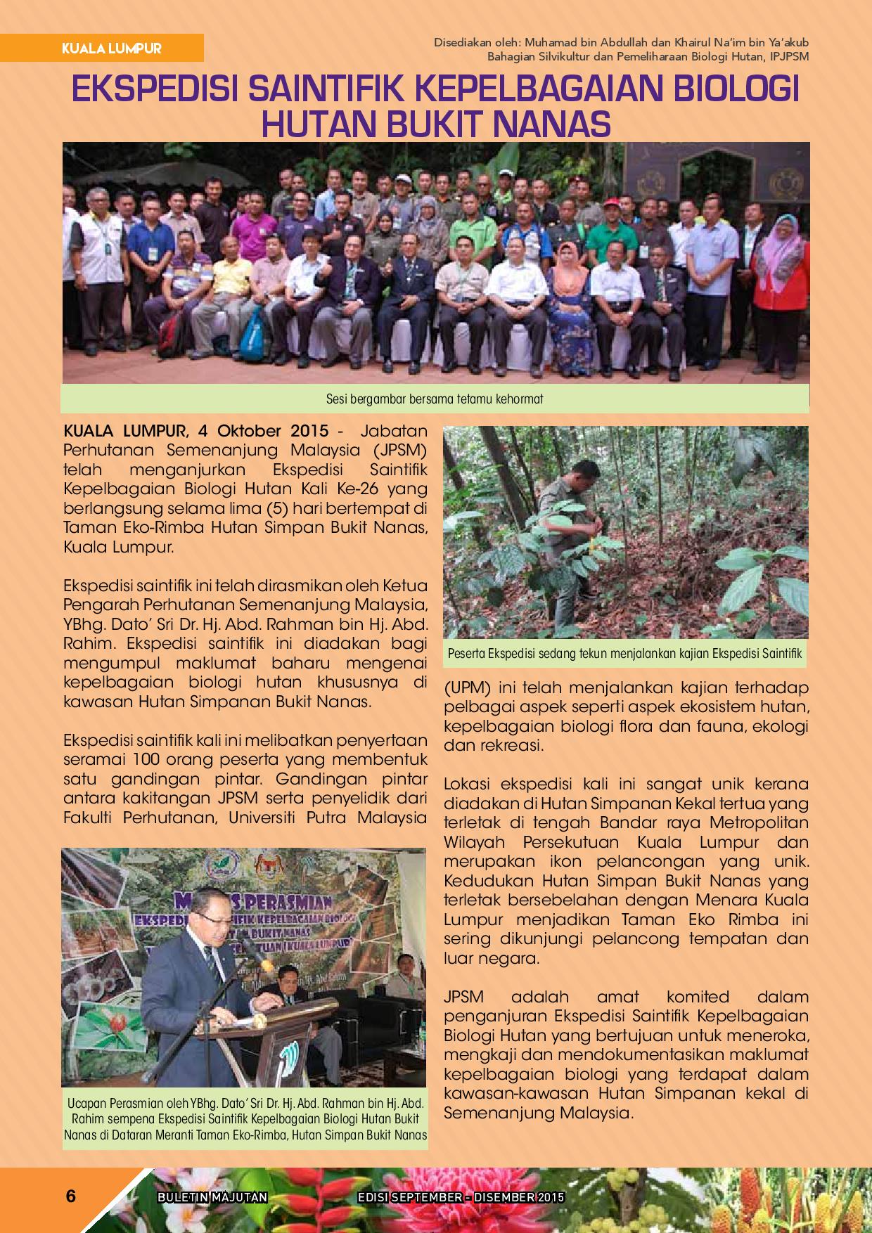 Forestry Department Peninsular Malaysia - Majutan September 